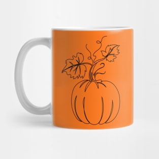 Continuous Line Drawing Pumpking Mug